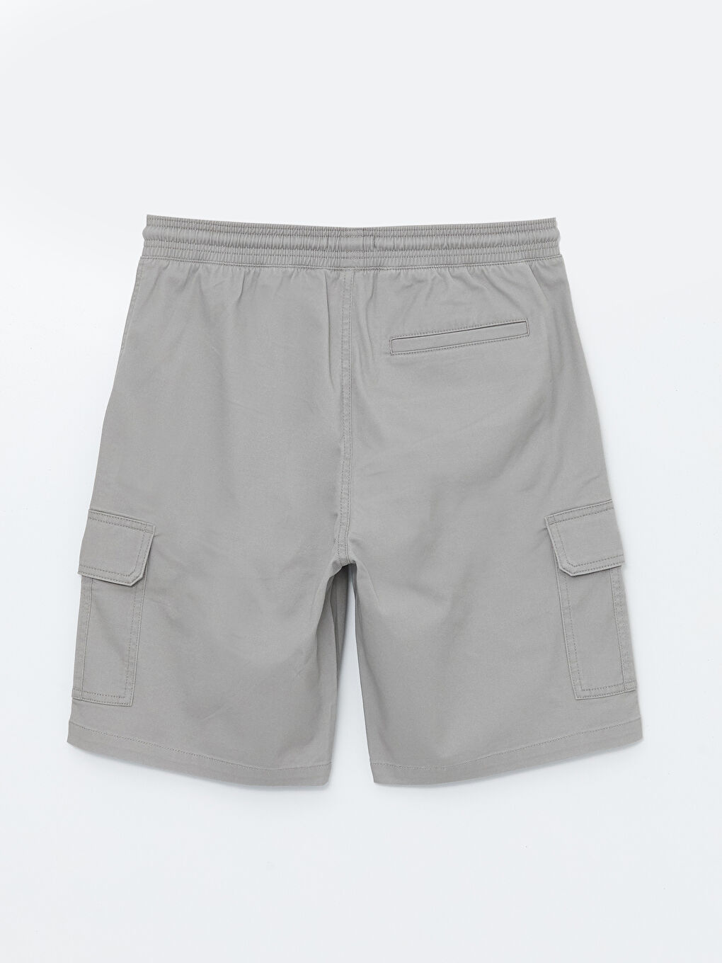 Gri Standart Kalıp Gabardin Erkek Bermuda Şort-6