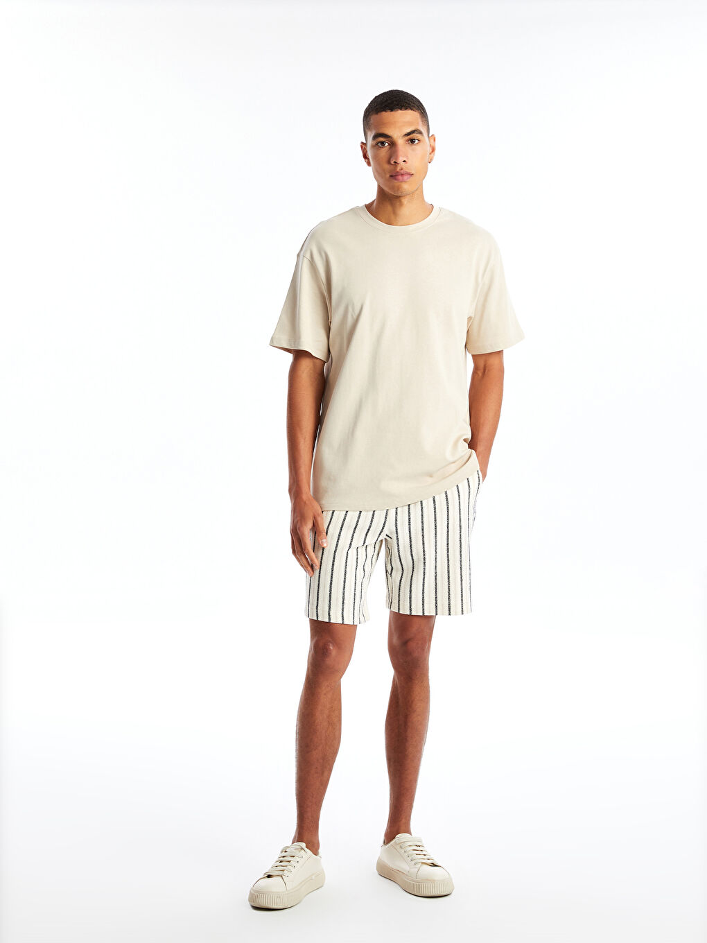 Comfortable Striped Men's Shorts -S4EH72Z8-MXL