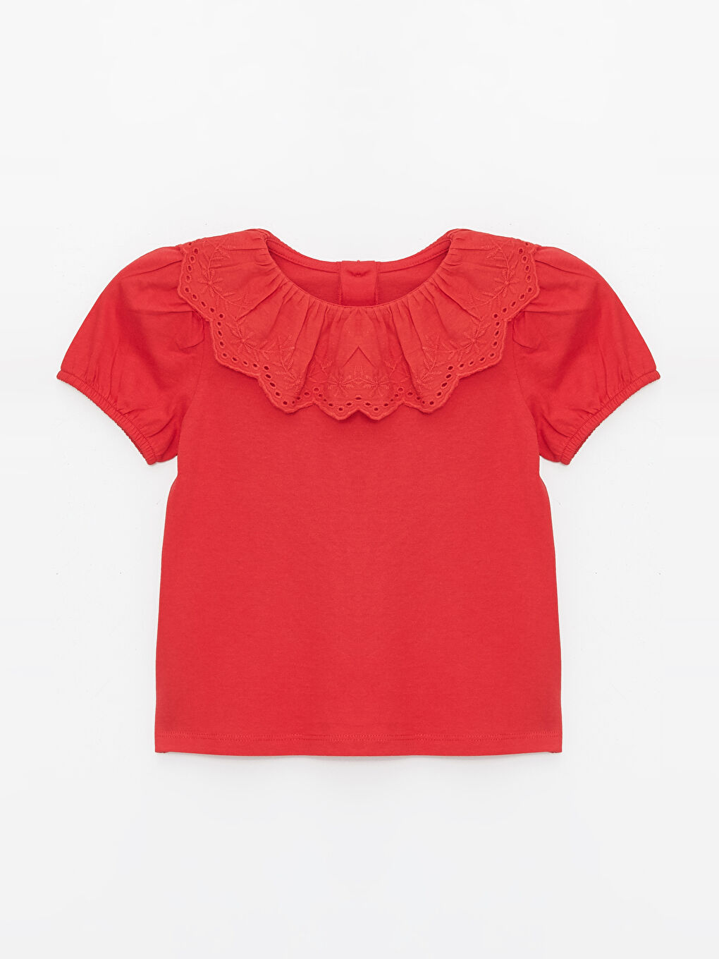 Crew Neck Short Sleeve Embroidery Detailed Baby Girl T-Shirt-2