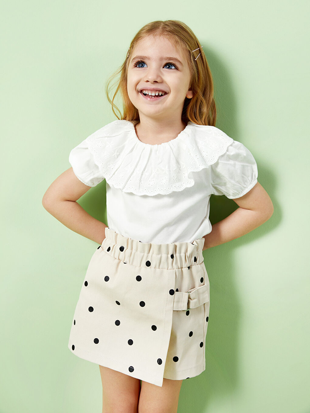 Crew Neck Short Sleeve Embroidery Detailed Baby Girl T-Shirt -S4EH78Z1-R9J