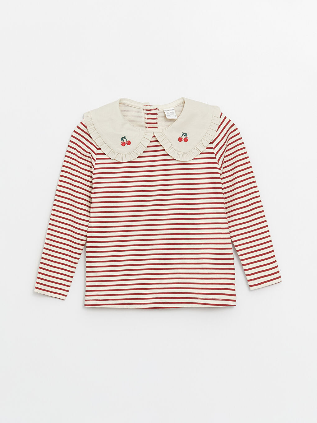 Peter Pan Collar Long Sleeve Striped Baby Girls' T-Shirt -S4EH86Z1-LJE