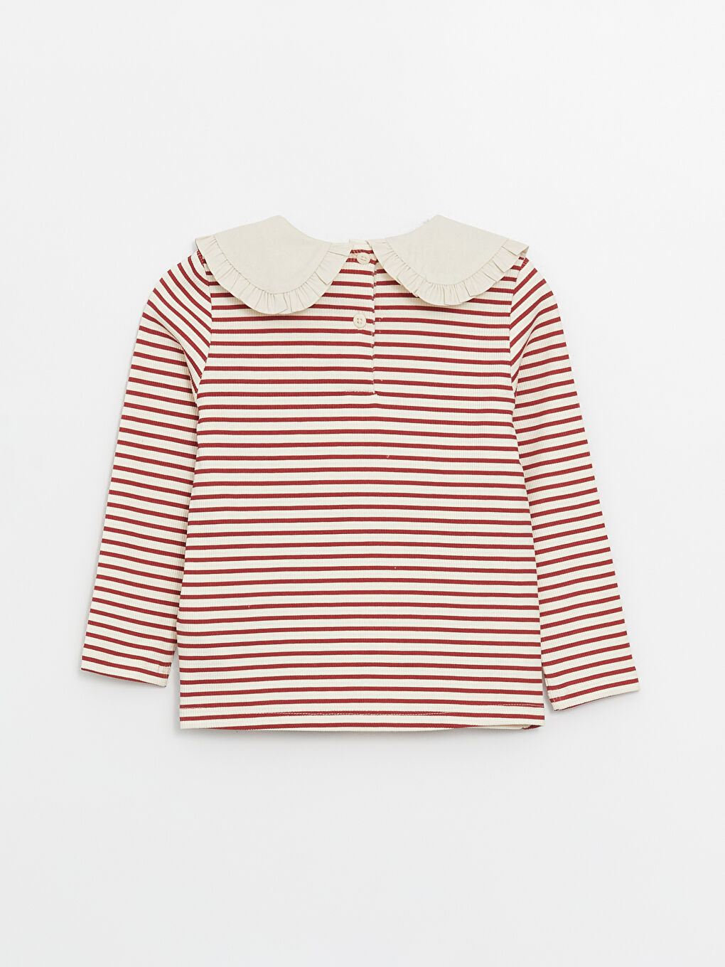 Peter Pan Collar Long Sleeve Striped Baby Girls' T-Shirt -S4EH86Z1-LJE