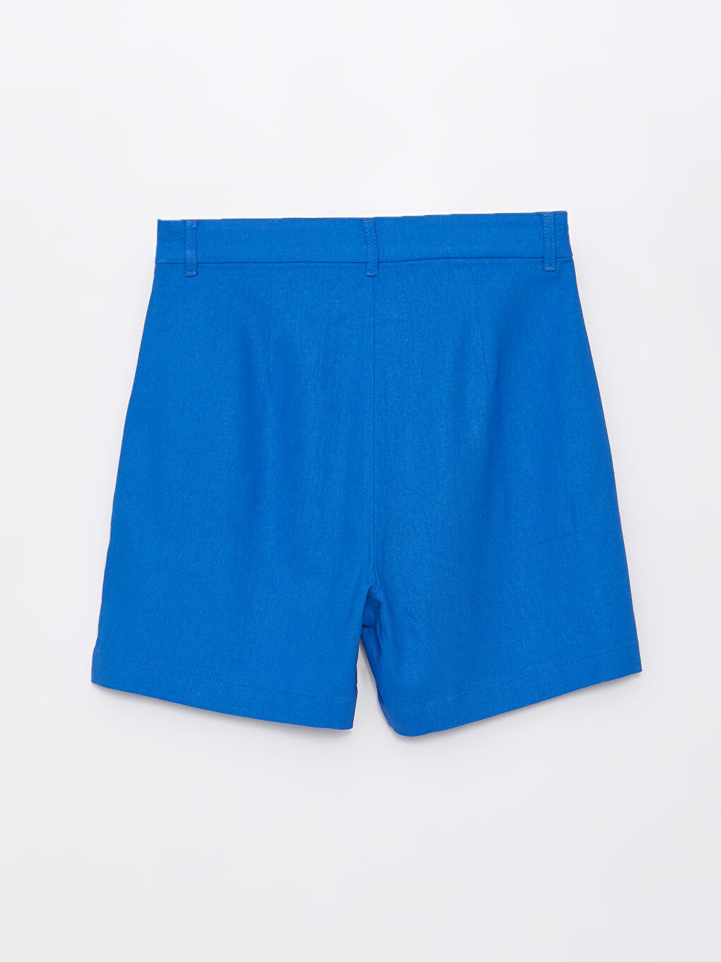 Standard Fit Plain Linen Blend Women's Shorts -S4EI13Z8-VZA