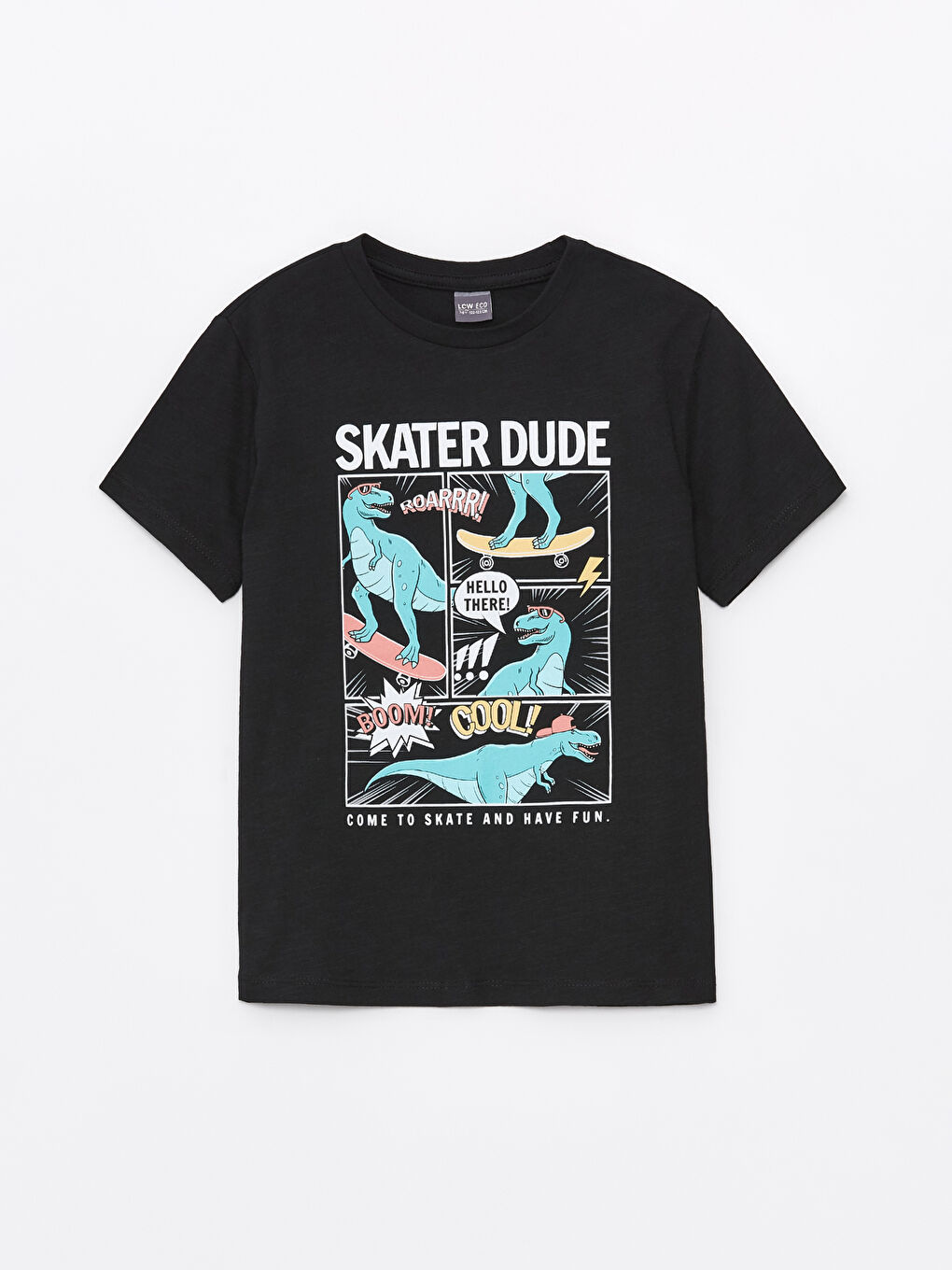 Crew Neck Printed Short Sleeve Boys' T-Shirt