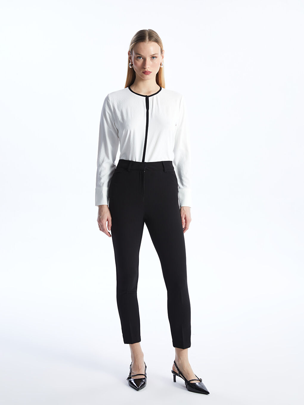 Women's Carrot Fit Plain Trousers -S4EI22Z8-CVL