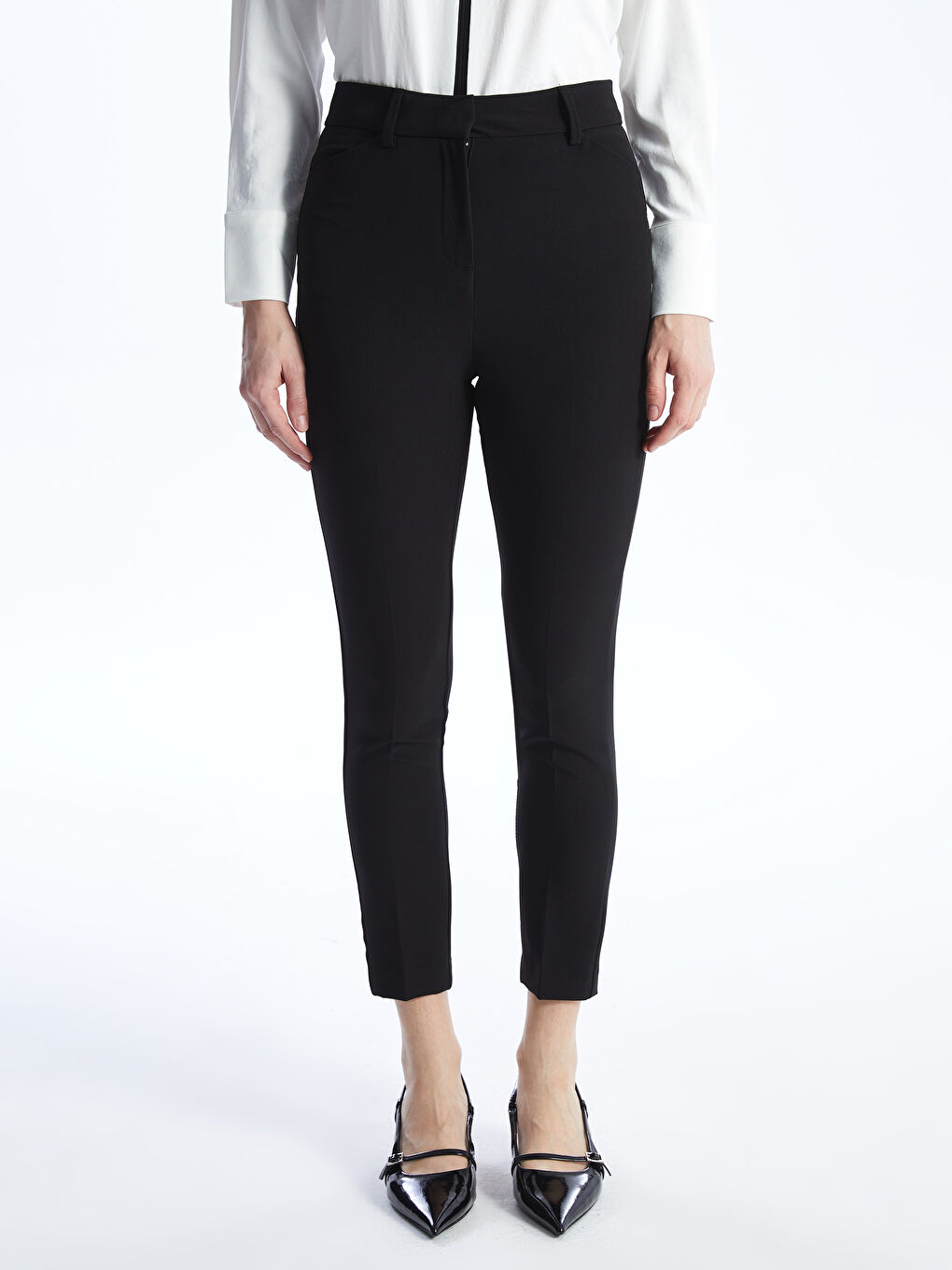 Women's Carrot Fit Plain Trousers -S4EI22Z8-CVL