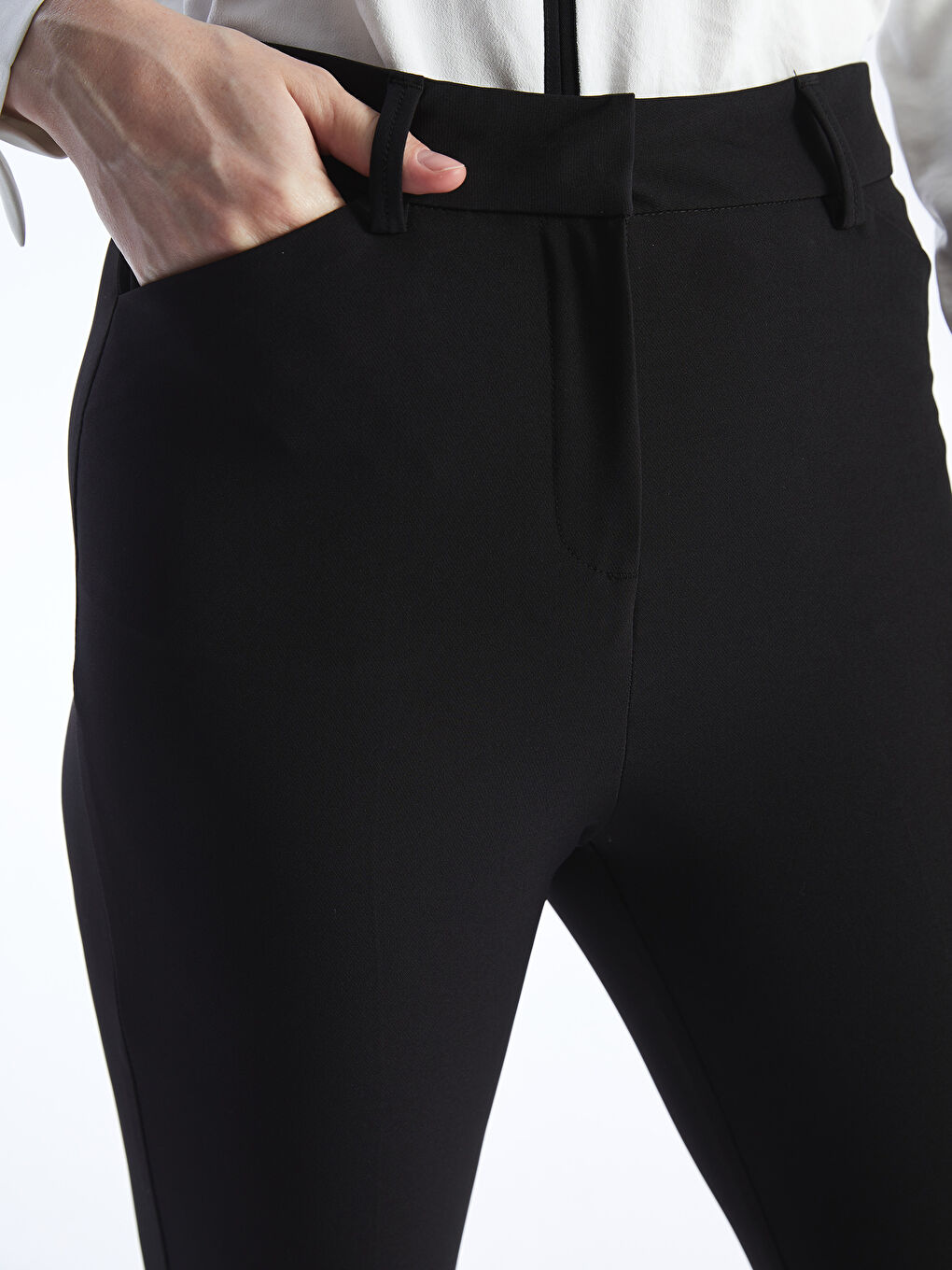 Women's Carrot Fit Plain Trousers -S4EI22Z8-CVL