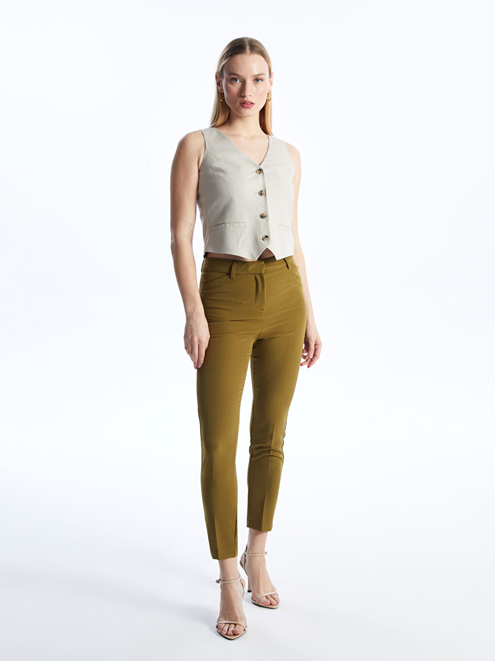 Women's Carrot Fit Plain Trousers -S4EI22Z8-K6F