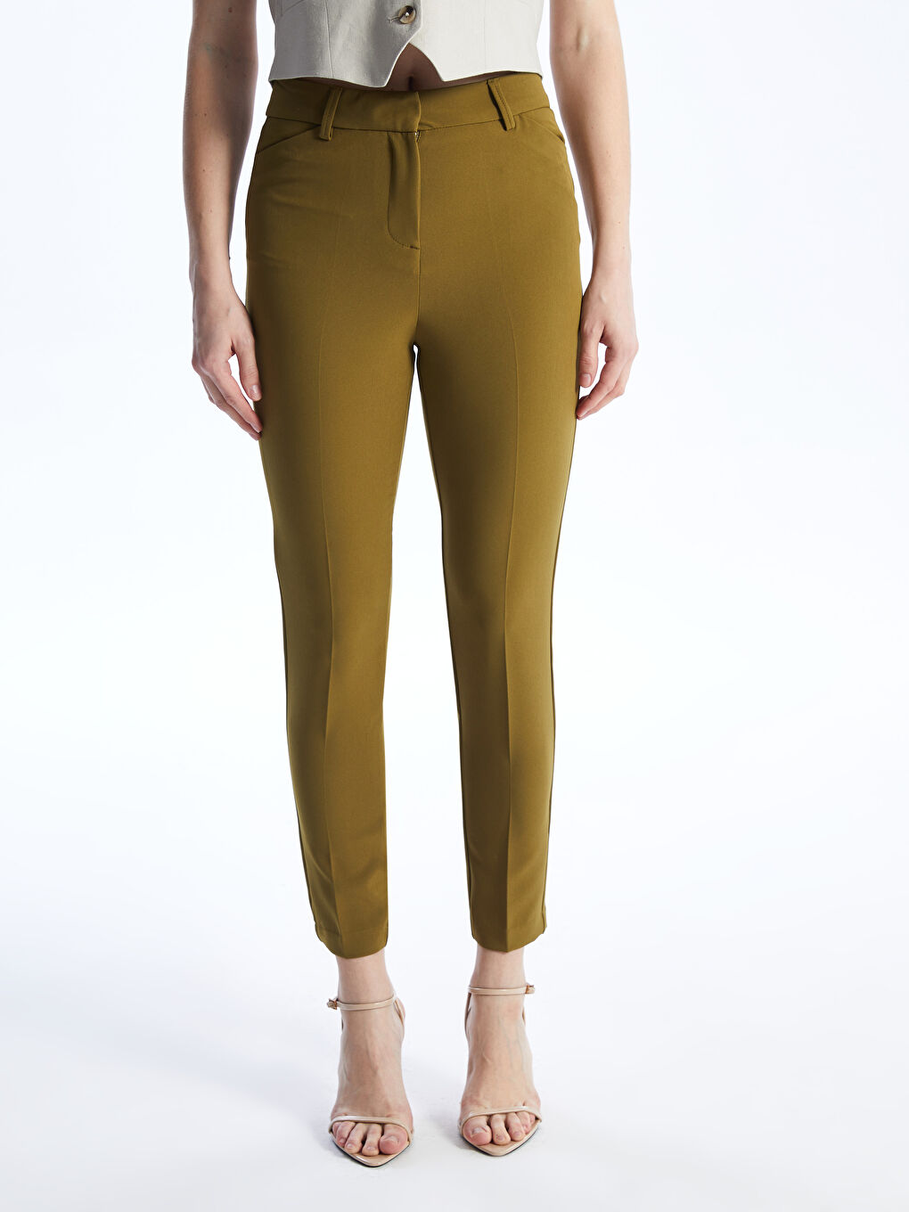 Women's Carrot Fit Plain Trousers -S4EI22Z8-K6F