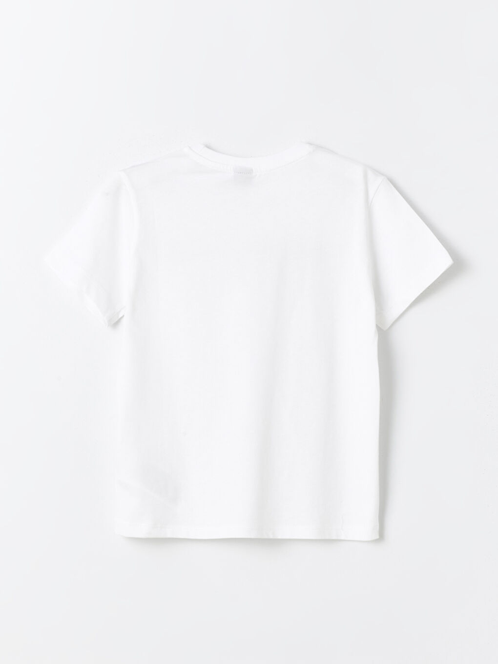 Beyaz Bisiklet Yaka Baskılı Kısa Kollu Erkek Çocuk Tişört-1