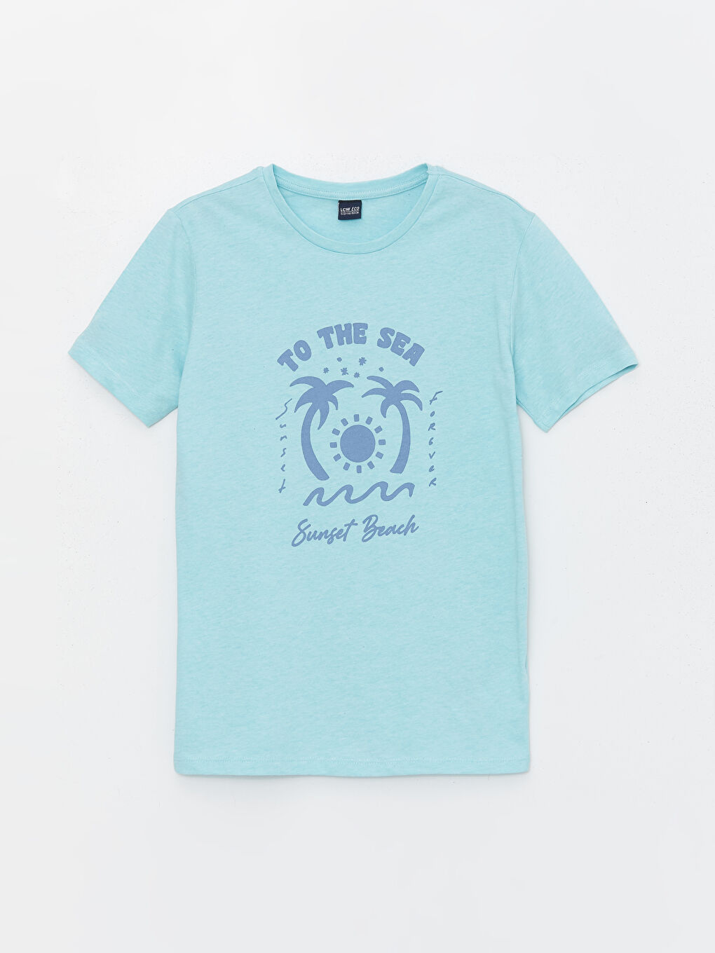 Yeşil Bisiklet Yaka Baskılı Kısa Kollu Erkek Çocuk Tişört