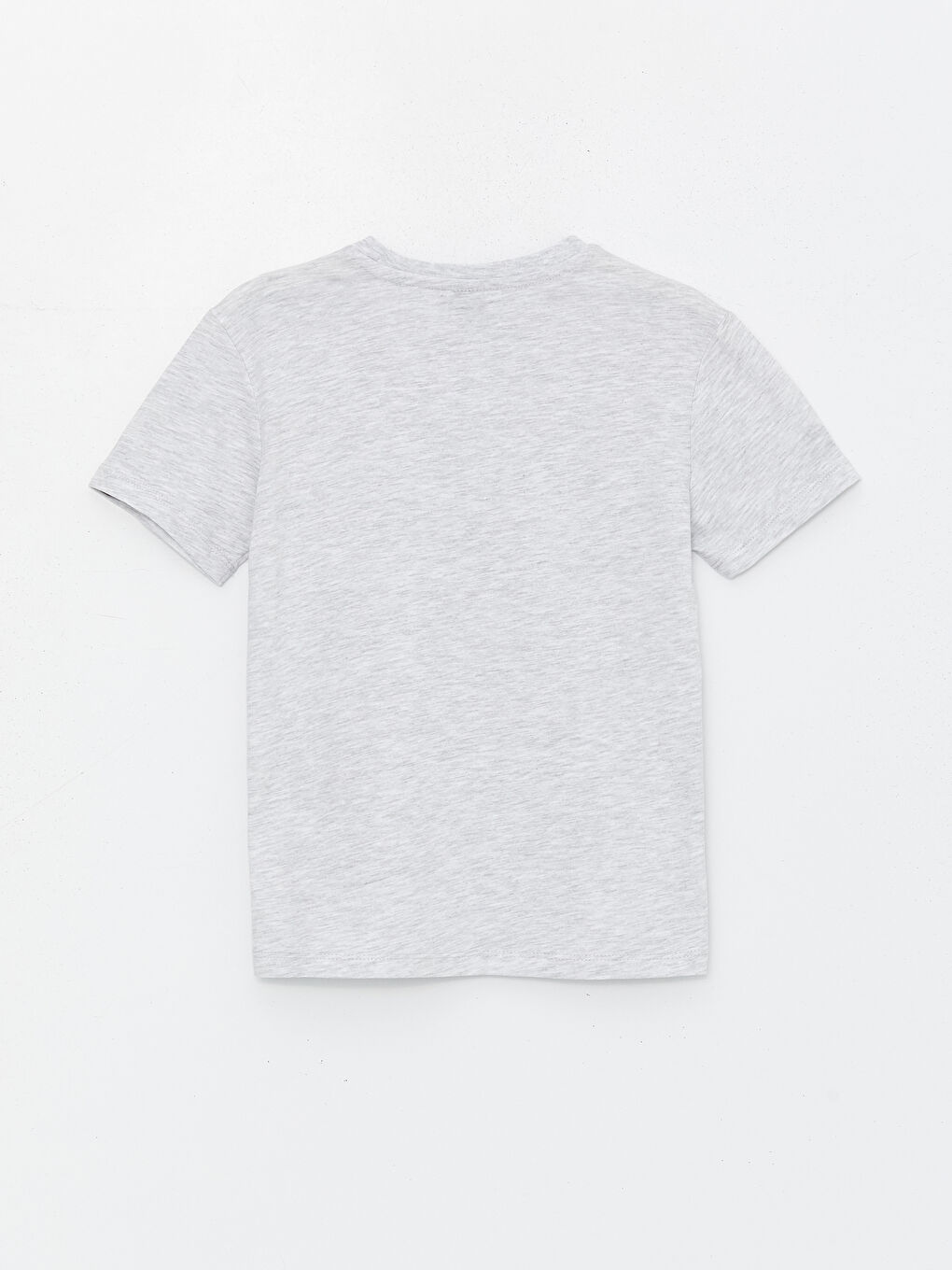 Gri Bisiklet Yaka Baskılı Kısa Kollu Erkek Çocuk Tişört-1