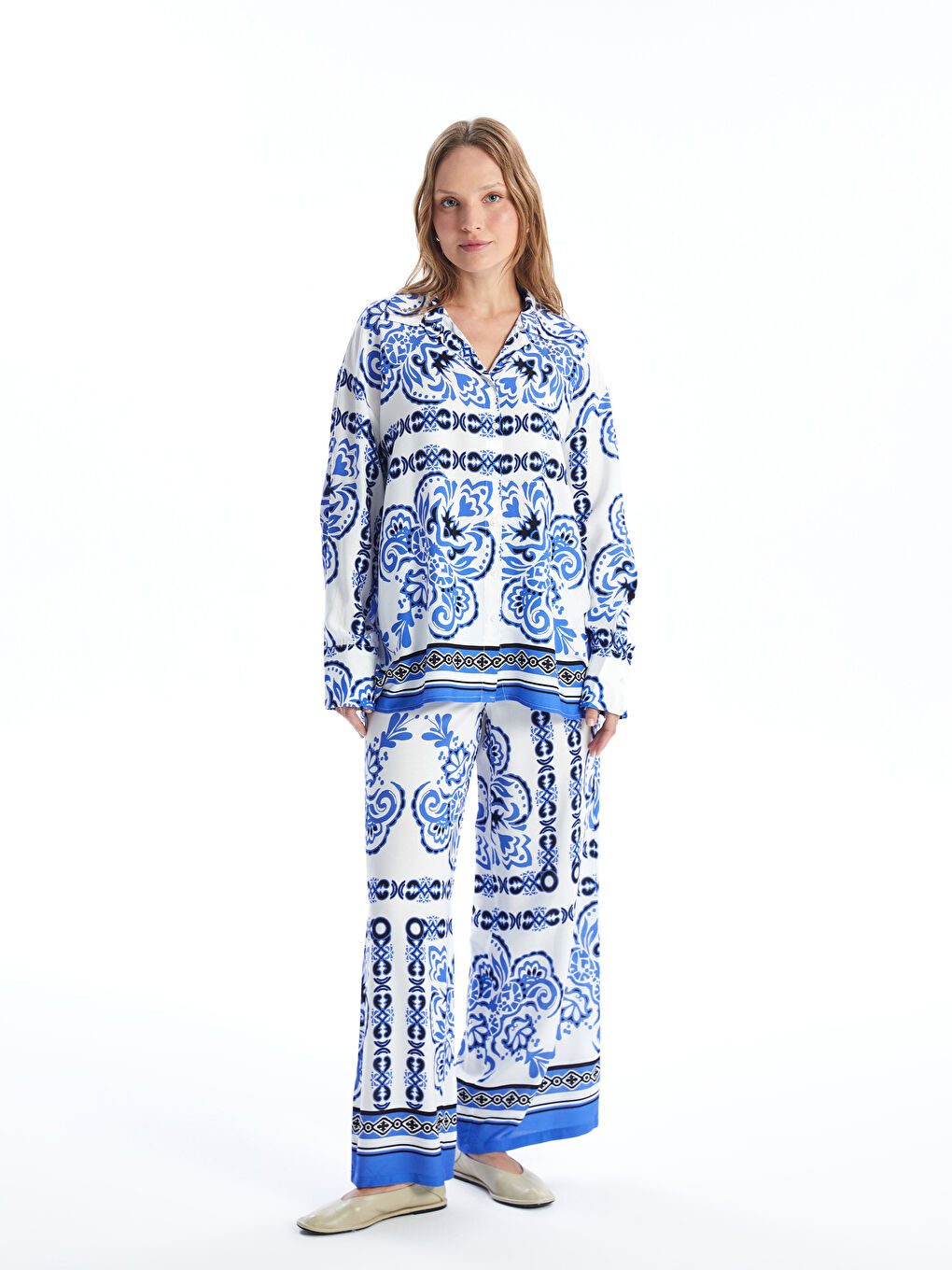 Patterned Long Sleeve Women's Shirt -S4EI94Z8-LQQ