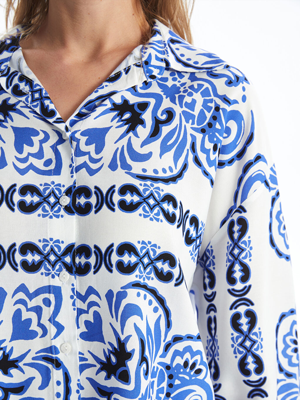 Patterned Long Sleeve Women's Shirt -S4EI94Z8-LQQ