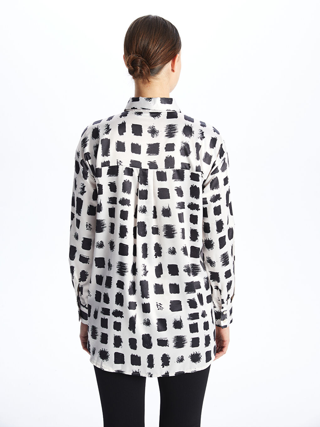 Patterned Satin Women's Shirt Tunic -S4EJ85Z8-LQJ