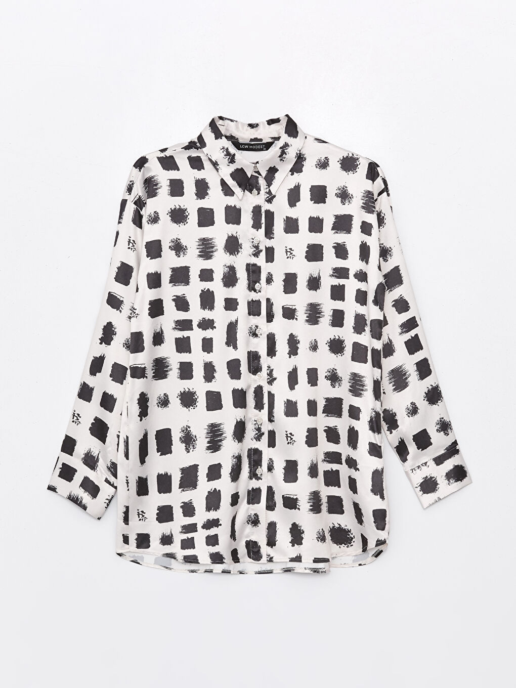 Patterned Satin Women's Shirt Tunic -S4EJ85Z8-LQJ