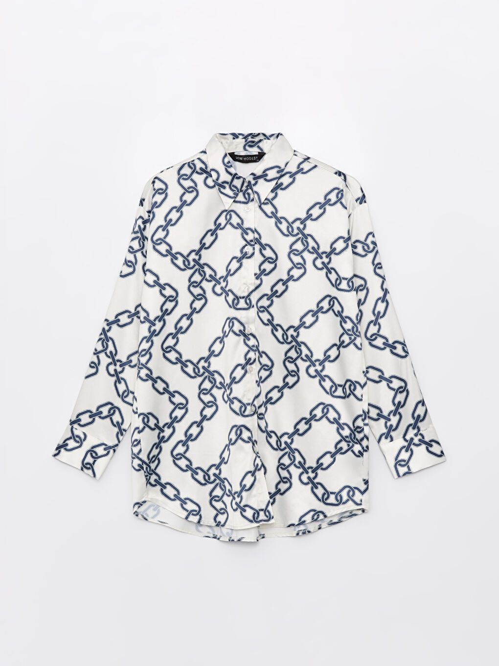 Patterned Satin Women's Shirt Tunic -S4EJ85Z8-LRA