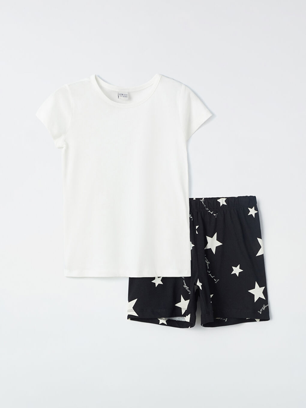 Crew Neck Short Sleeve Girl's Shorts Pajamas Set -S4EK18Z4-LQJ
