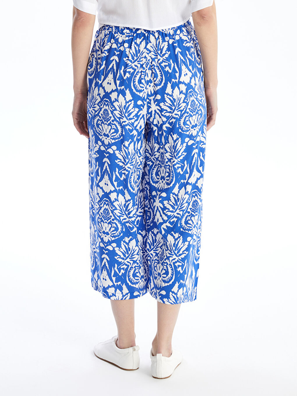 Women's Capri with Elastic Waist Pattern -S4EK59Z8-LQQ
