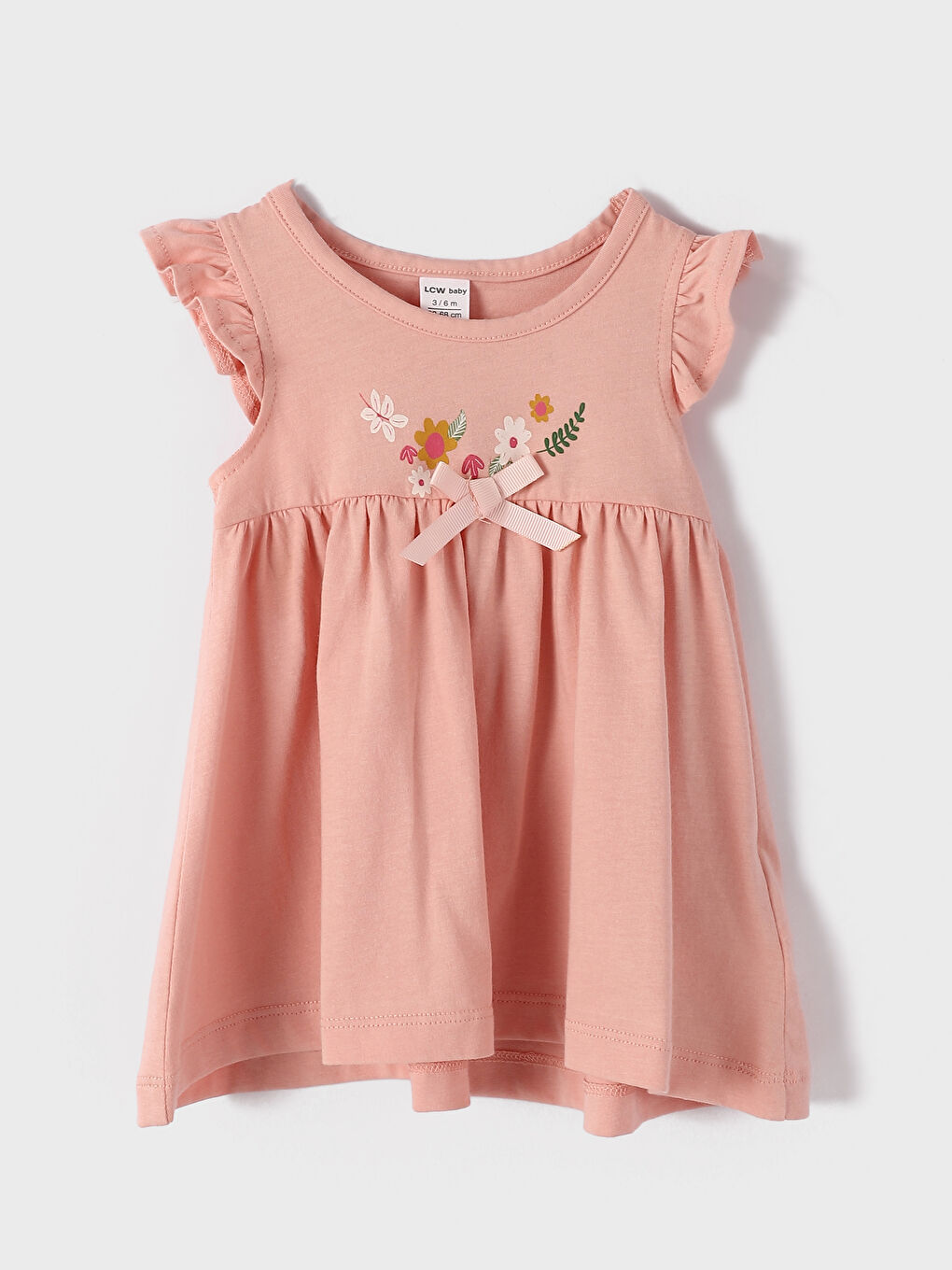 Crew Neck Sleeveless Printed Baby Girls' Dress