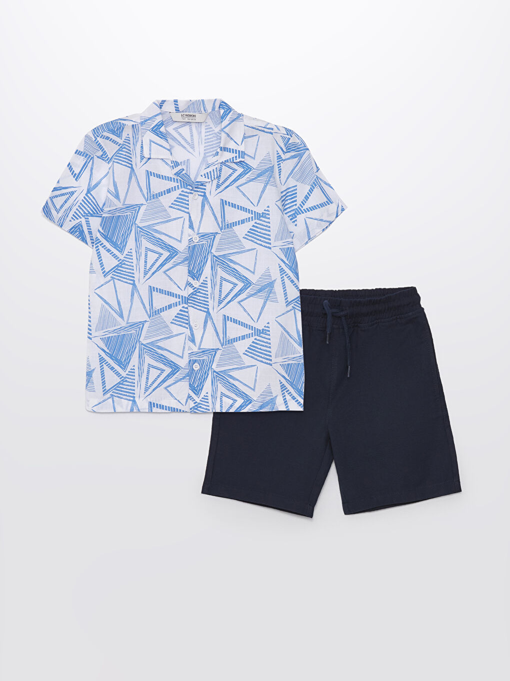 Patterned Short Sleeve Boy Shirt and Shorts -S4EK95Z4-LQQ
