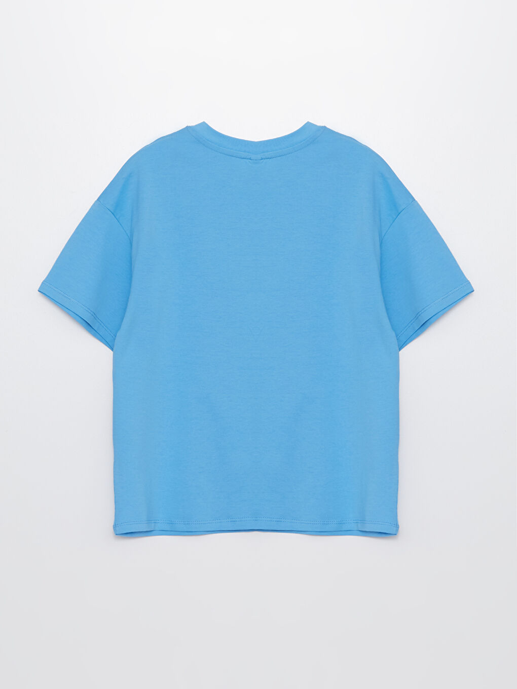 تيشيرت للبنات بياقة دائرية مطبوع كم قصير-1