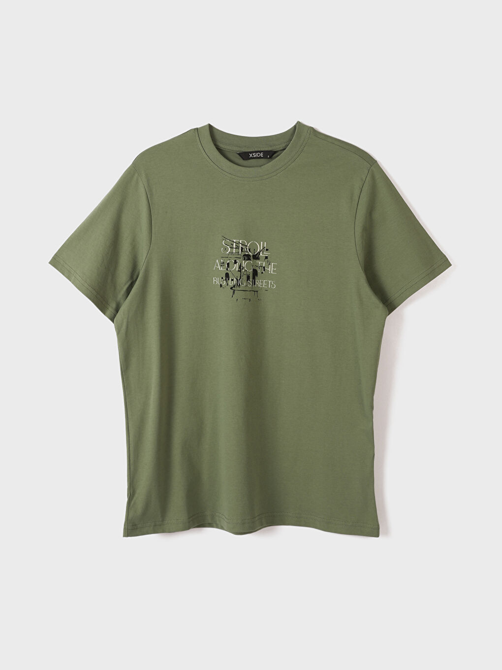 تيشيرت رجالي بياقة دائرية وكم قصير