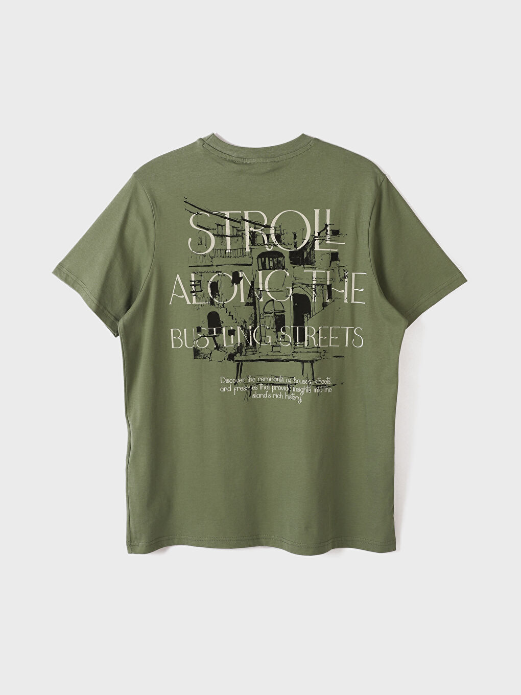 تيشيرت رجالي بياقة دائرية وكم قصير-3