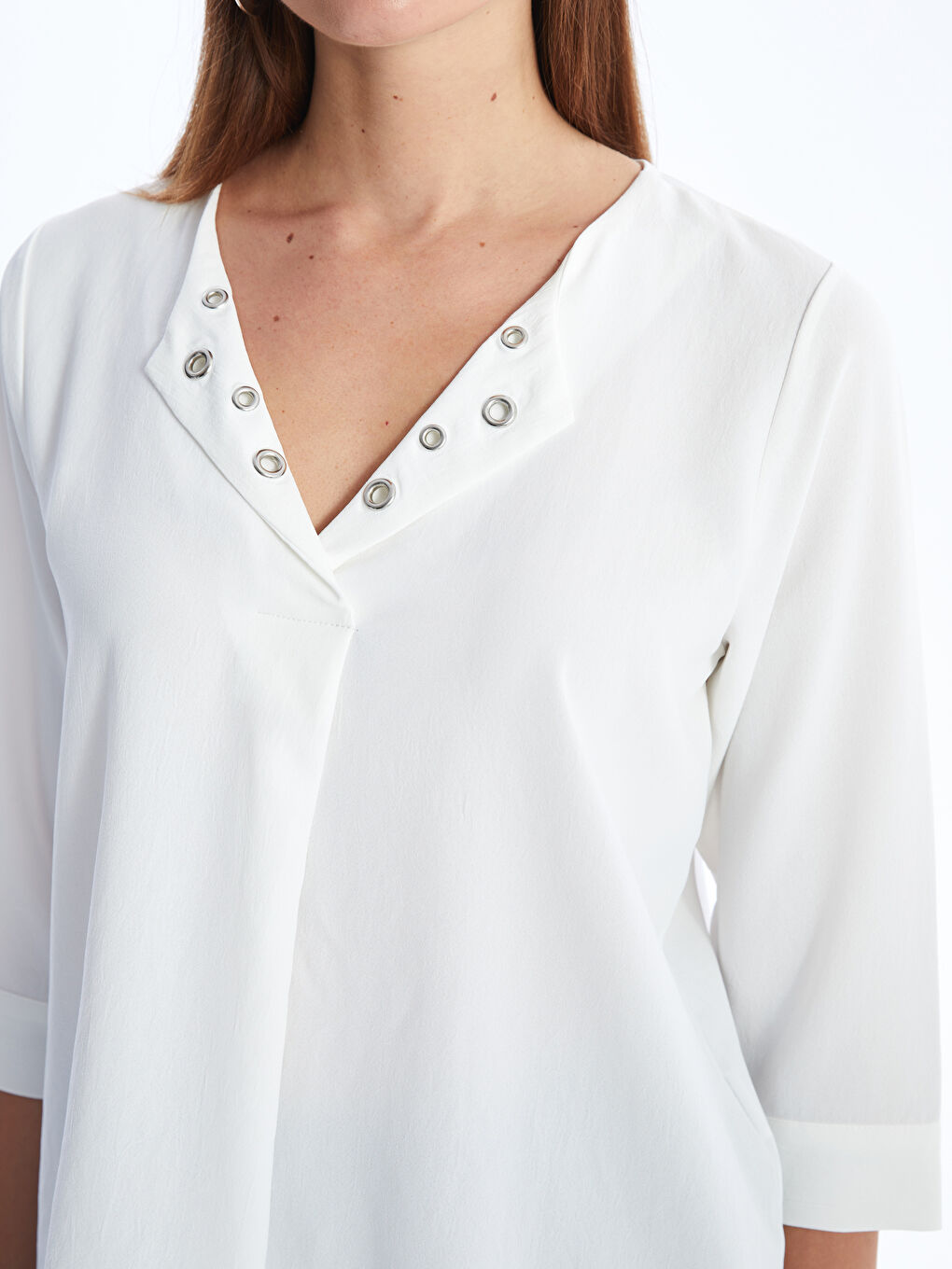 Loose Collar Plain Aerobin Women's Blouse -S4EM61Z8-EEW