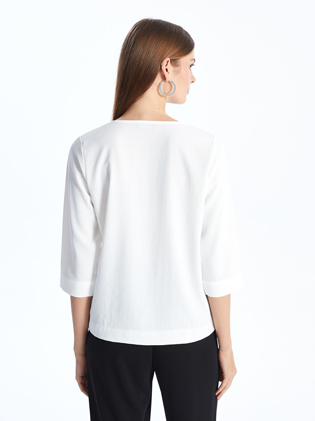 Loose Collar Plain Aerobin Women's Blouse -S4EM61Z8-EEW