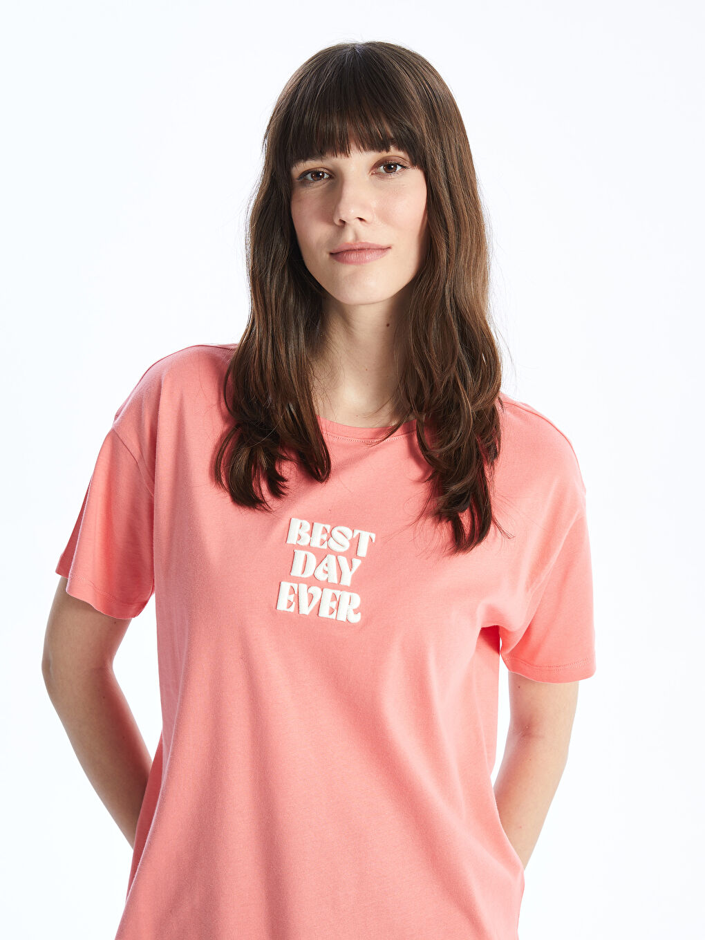 Κοντομάνικο T-Shirt Γυναικείο με Στρογγυλή Λαιμόκοψη και Εκτύπωση