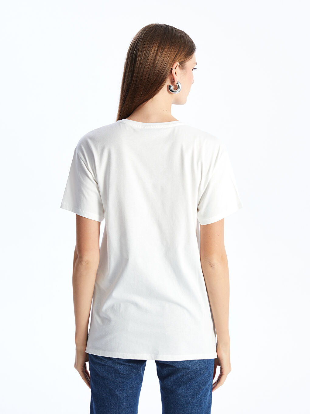 Crew Neck Printed Short Sleeve Women's T-Shirt -S4EM85Z8-FEW