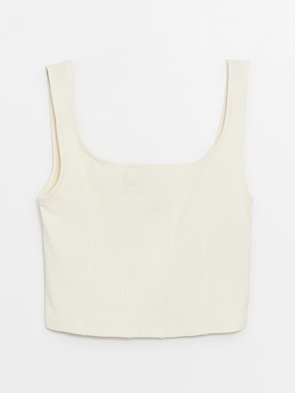 Women's U Neck Plain Crop Top -S4EM88Z8-VJV