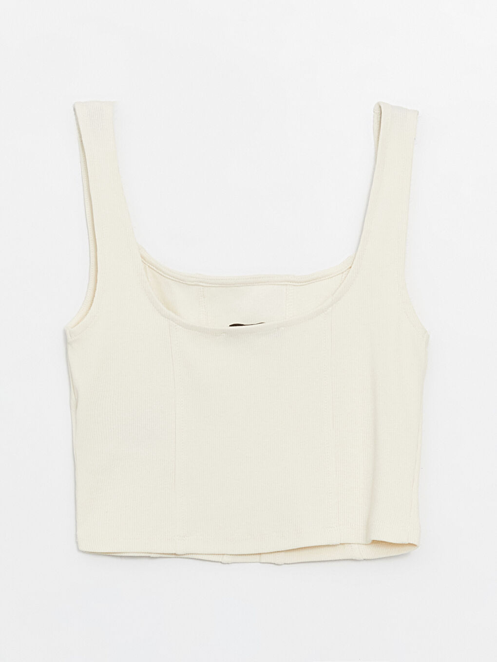 Women's U Neck Plain Crop Top -S4EM88Z8-VJV