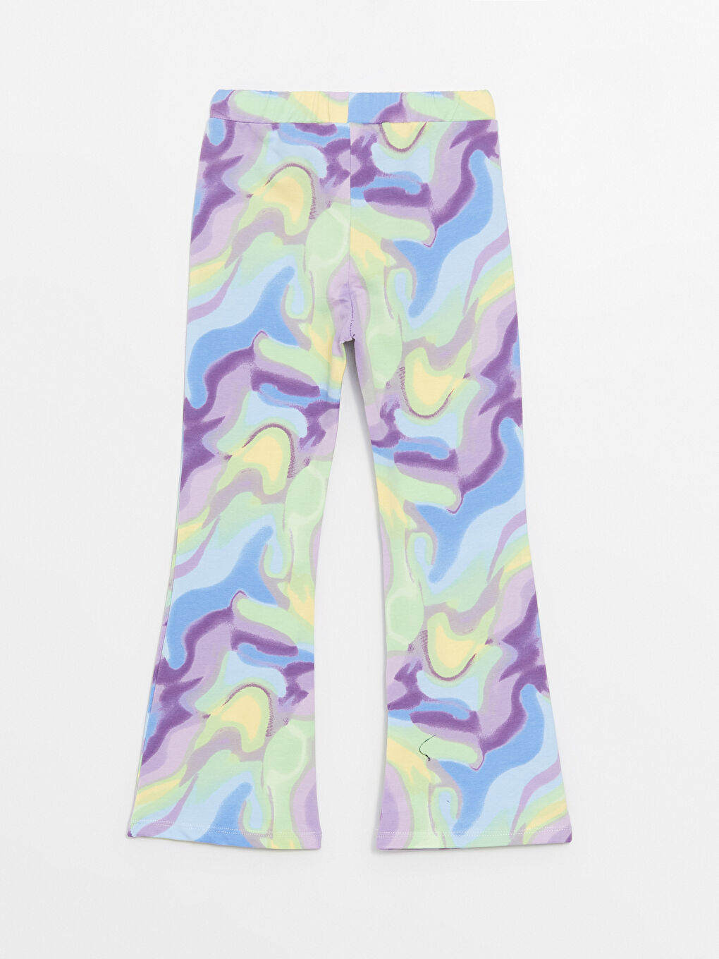 Karışık Beli Lastikli Batik Desenli Kız Çocuk İspanyol Paça Tayt-4