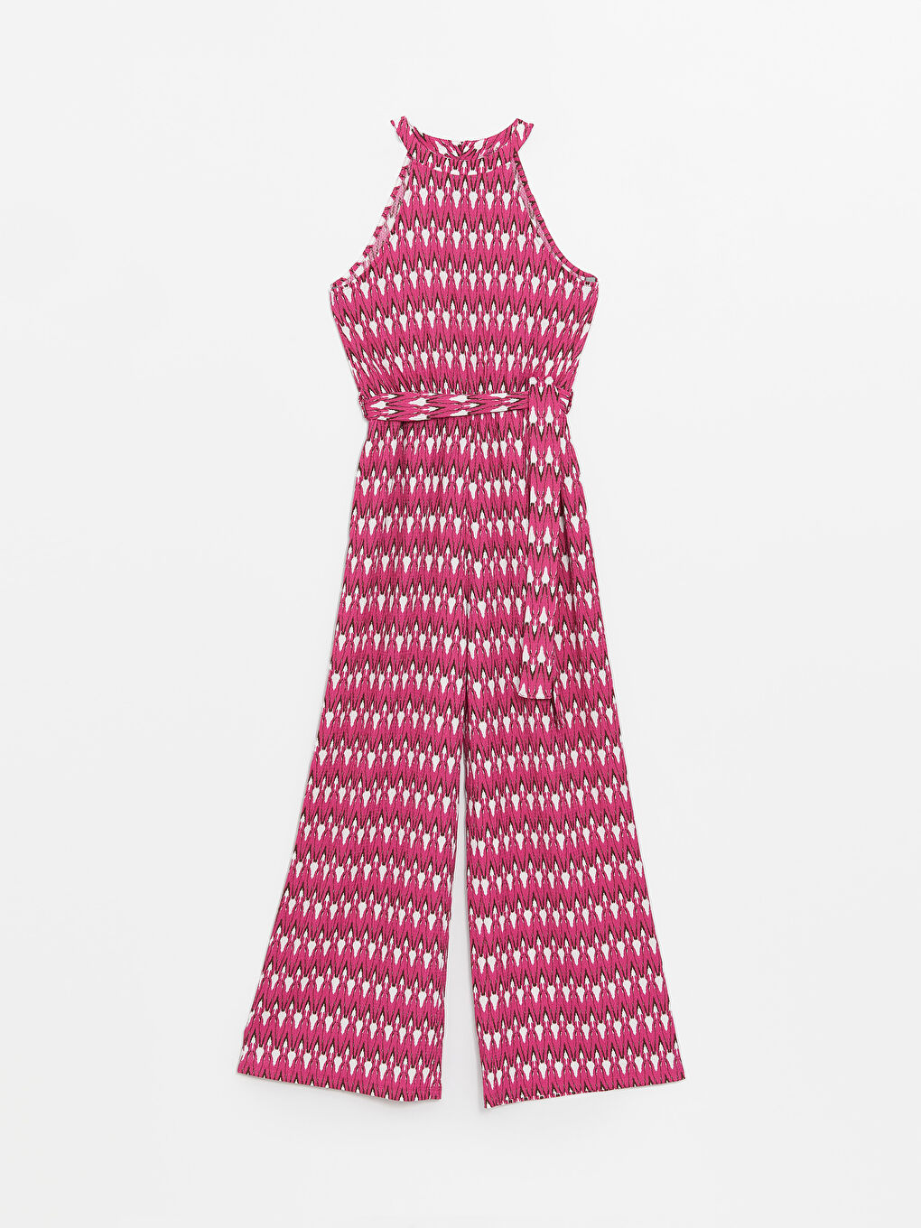 Halter Neck Patterned Women's Jumpsuit-5