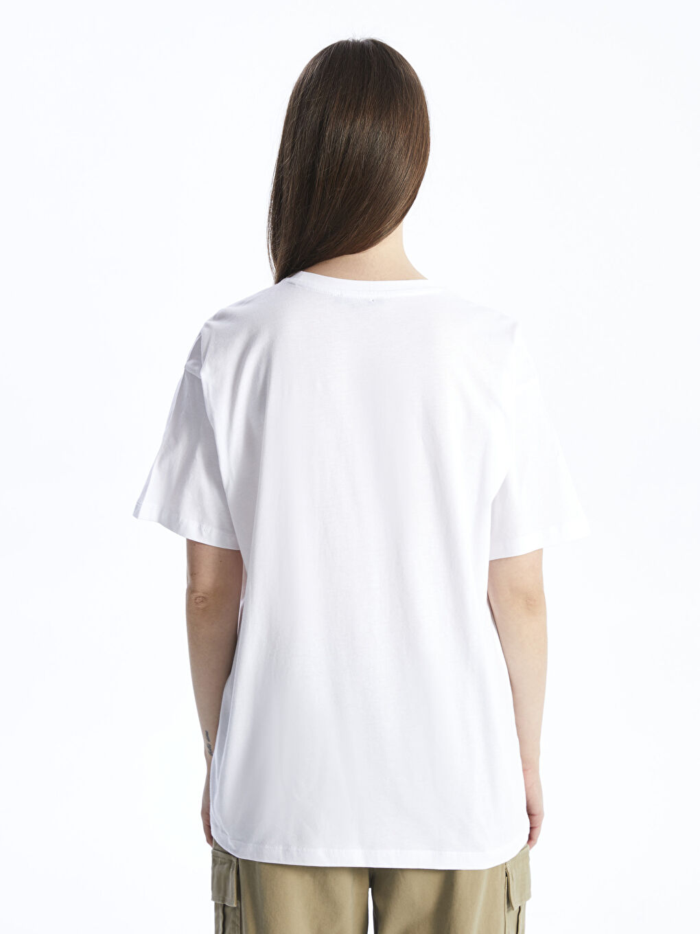 Crew Neck Printed Short Sleeve Women's T-Shirt-4