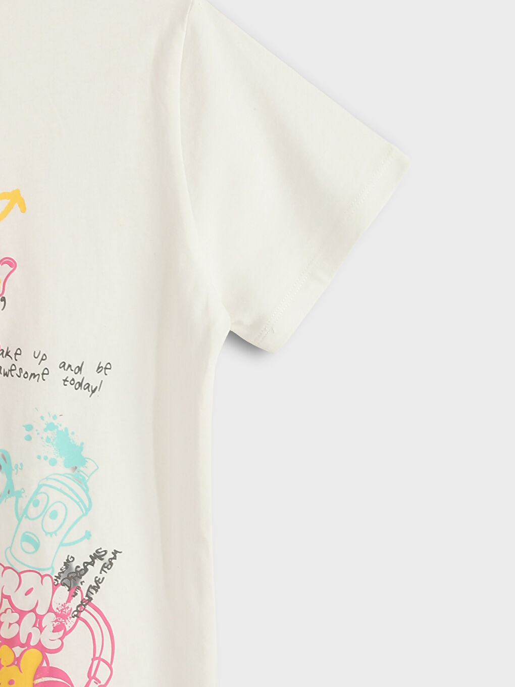 قميص بنات كم قصير مطبوع أنمي كول مدور-4