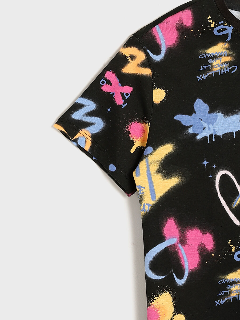 Crew Neck Printed Girls' T-Shirt -S4EN96Z4-LQJ