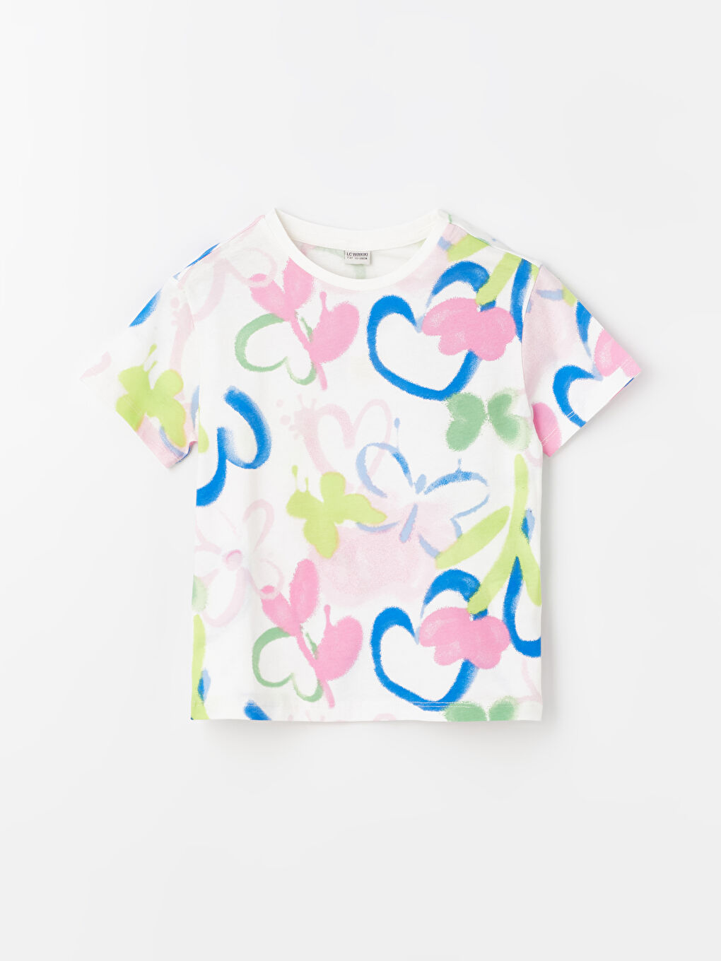 Crew Neck Printed Short Sleeve Girls' T-Shirt -S4EN98Z4-LRA
