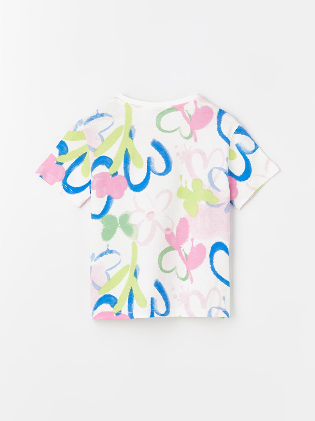 Crew Neck Printed Short Sleeve Girls' T-Shirt -S4EN98Z4-LRA