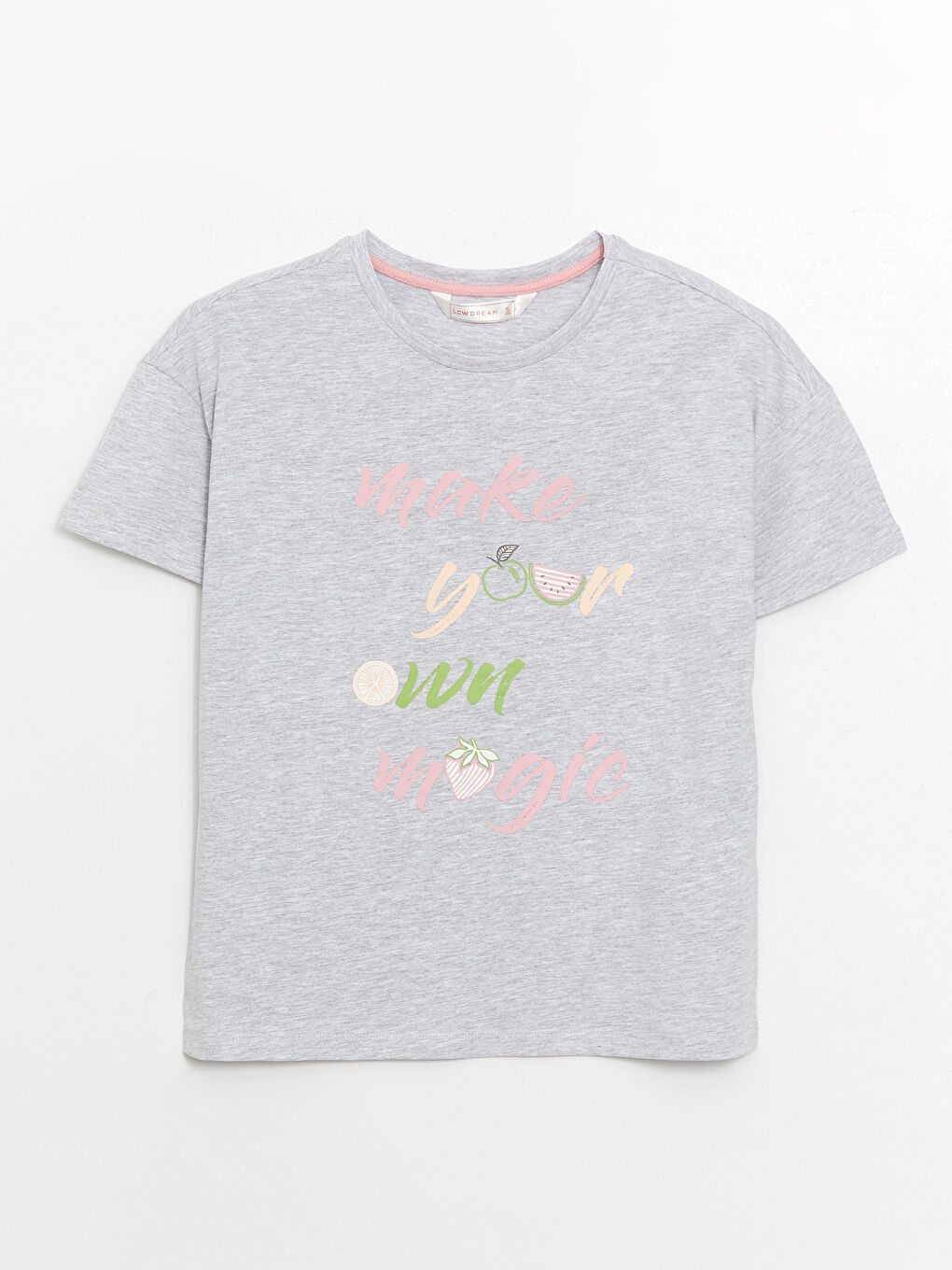 Crew Neck Printed Short Sleeve Women's Short Pajamas Set -S4EO72Z8-FLX