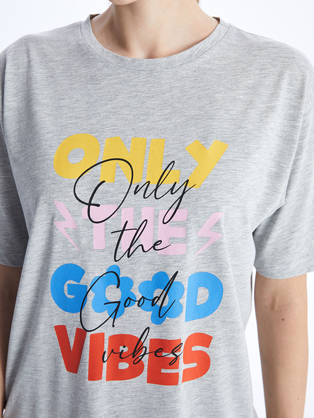 Crew Neck Printed Short Sleeve Oversize Women's T-Shirt -S4EO79Z8-JMD