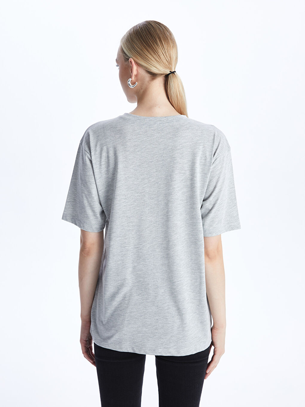 Crew Neck Printed Short Sleeve Oversize Women's T-Shirt -S4EO79Z8-JMD