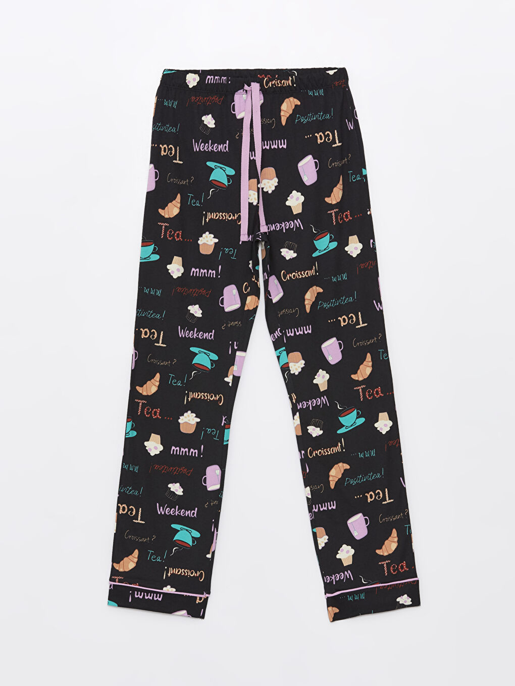 Shirt Collar Printed Short Sleeve Women's Pajamas Set -S4EP01Z8-LQJ