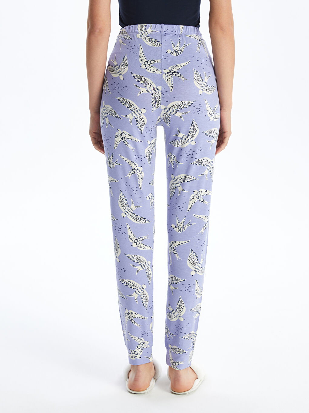 Elastic Waist Patterned Women's Pajama Bottoms -S4EP02Z8-LSB