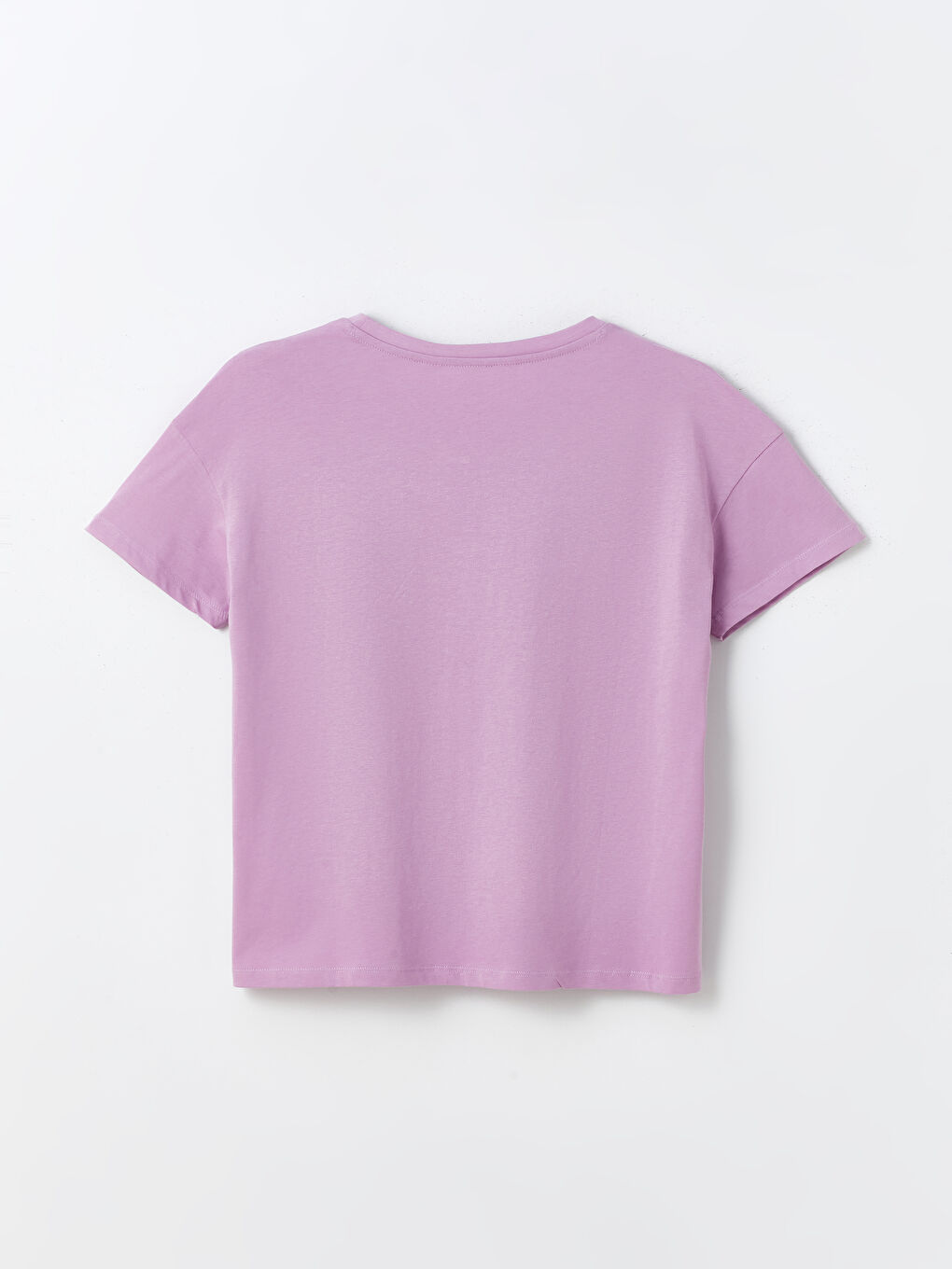 Lila Bisiklet Yaka Baskılı Kadın Pijama Üstü-1