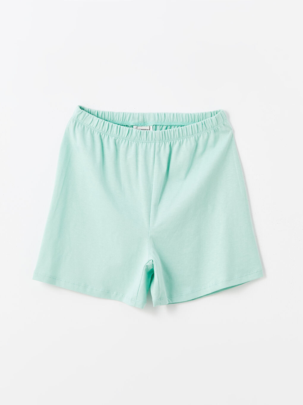 طقم بيجامة للبنات بياقة دائرية مطبوع كم قصير مع شورت-3