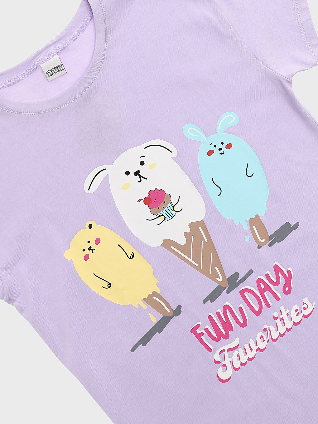 Crew Neck Short Sleeve Girl's Nightdress -S4EP26Z4-G0W