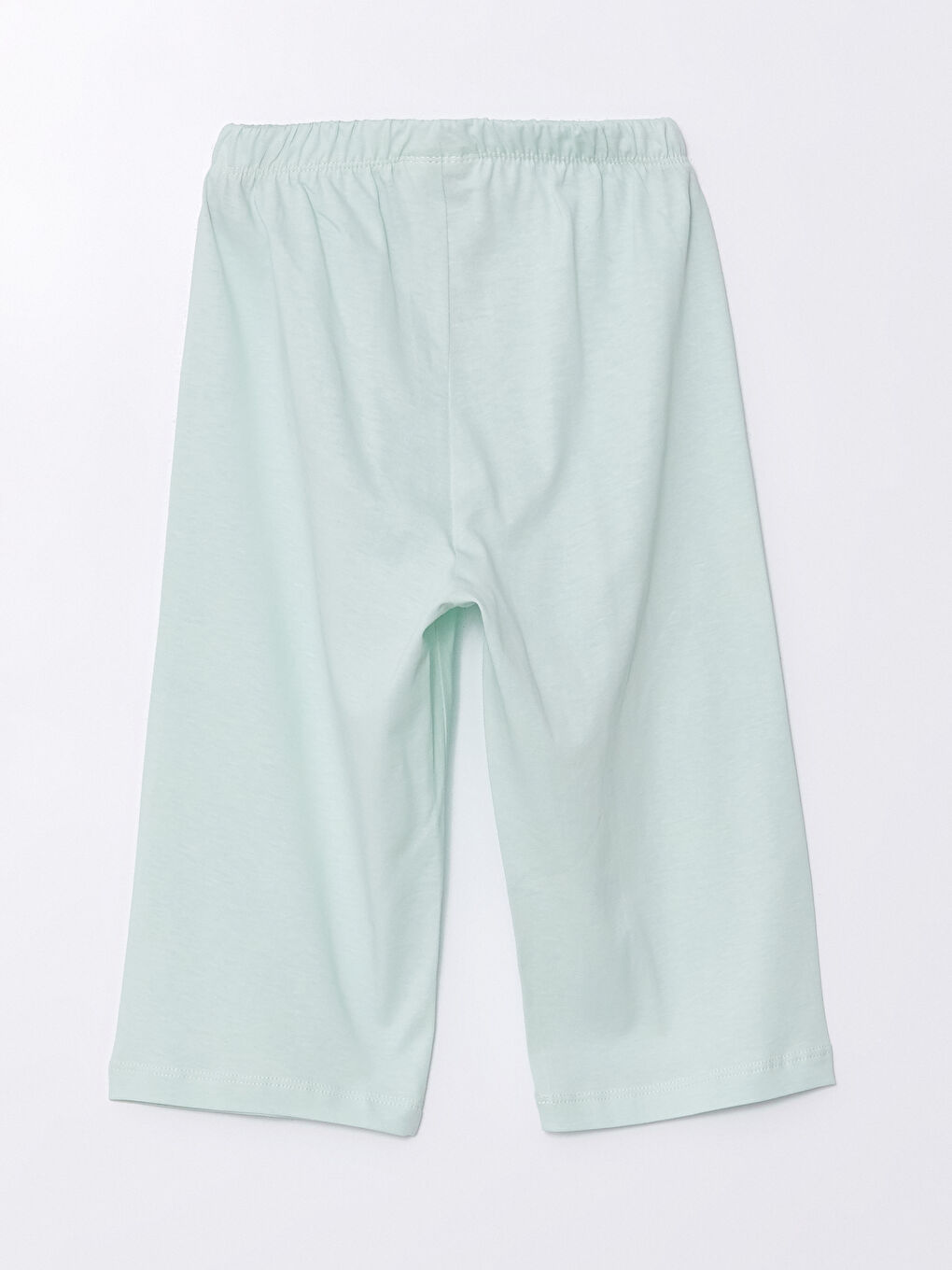 طقم بيجامة للبنات بياقة دائرية كم قصير مطبوع-6